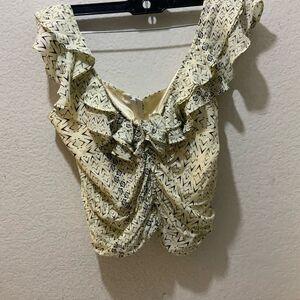 NWOT Koch Top in cream and black  Size small